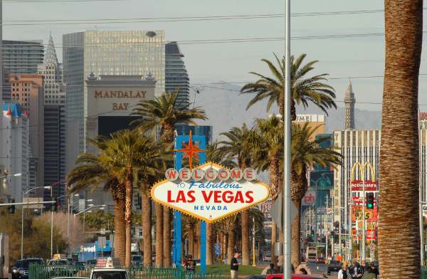 Daytime photo of the the famed Las Vegas strip 