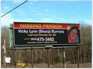 Vicki Burross missing billboard photo