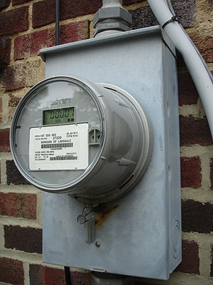 Older US residential electric meter location, ...