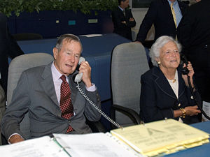 Former President George H.W. Bush and the form...