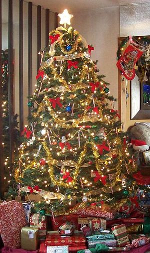 A Christmas tree inside a home.