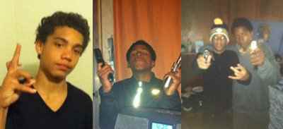 The 3 teenage thugs who murdered Kayla Pterszon are seenin these facebook photos "bragging' and posing with guns.