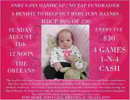 Judy Lucille Haynes was born with a rare form of cancer. Fundraiser at Orleans casino 8-11