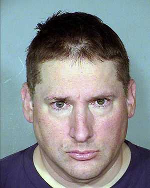 Booking photo of Mark Nemcek arrested in Las Vegas for  luring children over the internet.