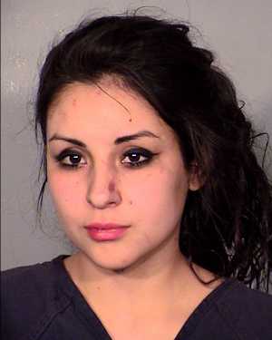 Sarah Chavez Las Vegas booking photo.Arrested in fatal stabbing at Champagne's Cage.