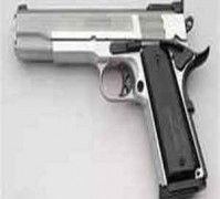 Black and silver handgun similar to the one used by Patrick Heki Las Vegas