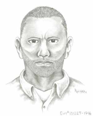 Police sketch of suspect wanted in the Dec. 27 sexual assault  of a Las Vegas woman.