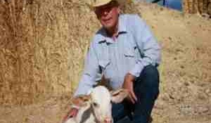 Rancher Clive Bundy in a photo with one of his calfs.